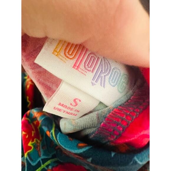 LuLaRoe Floral Slinky Maxi Skirt Strapless Dress S Roses Travel Resort Cruise - Picture 6 of 8